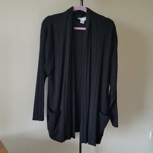 August Max Woman Black Cardigan Size 1X